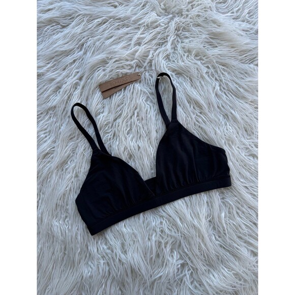 Skims Fits Everybody Triangle Bralette Onyx Size Medium - Picture 2 of 6